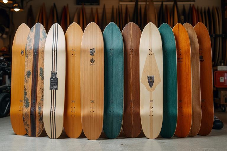A collection of custom built skateboards at Aussie Shred Supply Co.